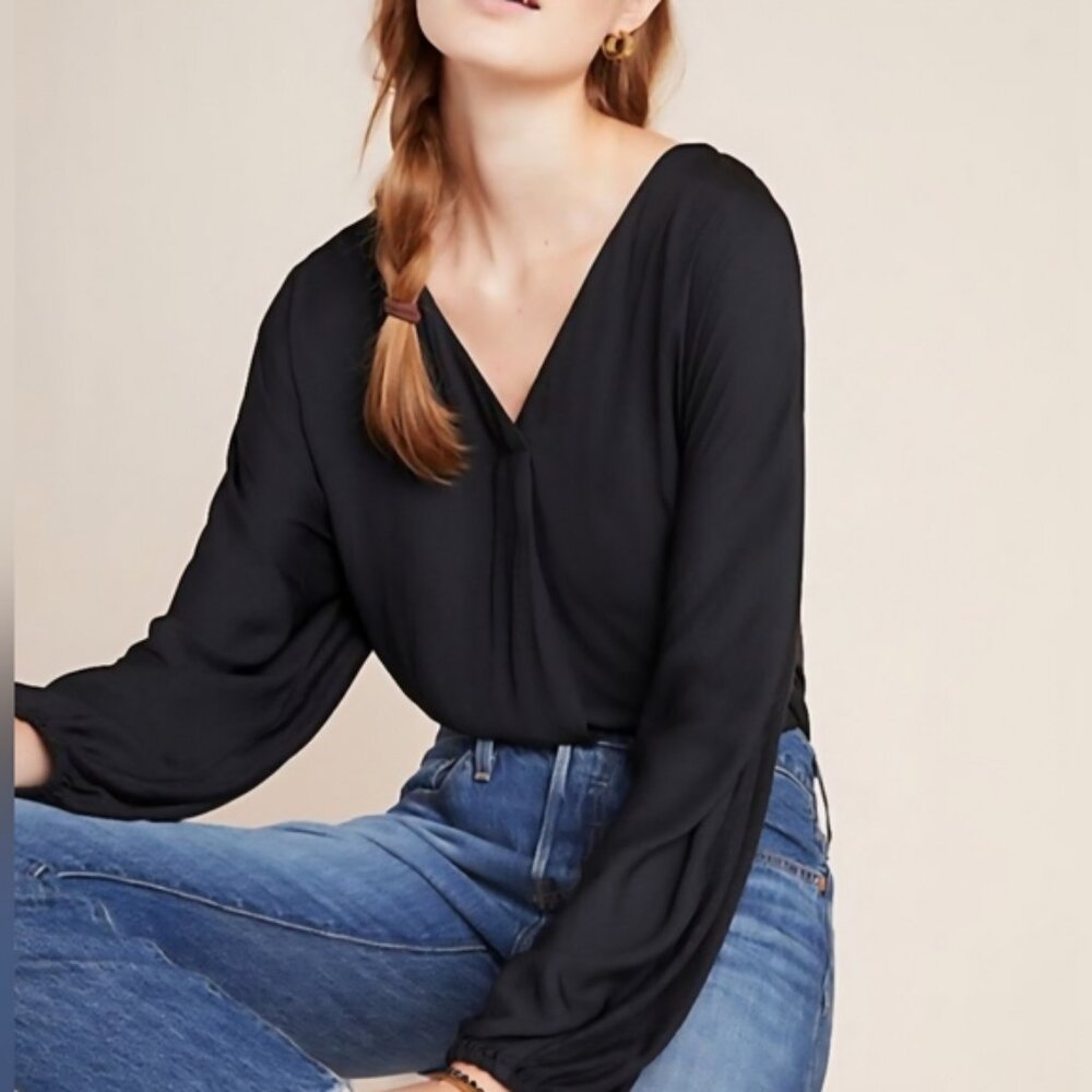 Dolan Left Coast Collection Contessa pullover blouse black women's size XS